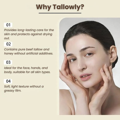 Beef Tallow Moisturizer | Tallow and Honey Balm | Face and Skin Cream | Tallowly