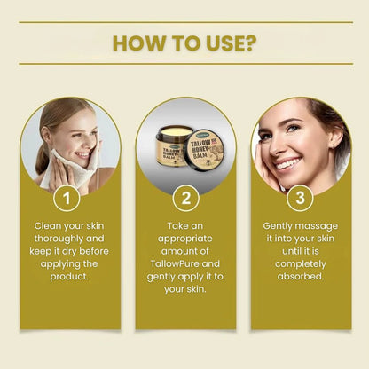 Beef Tallow Moisturizer | Tallow and Honey Balm | Face and Skin Cream | Tallowly