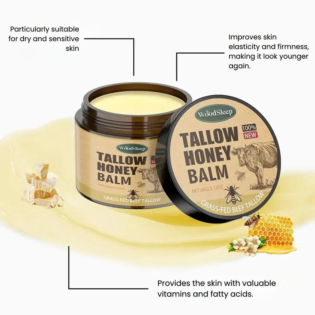 Beef Tallow Moisturizer | Tallow and Honey Balm | Face and Skin Cream | Tallowly